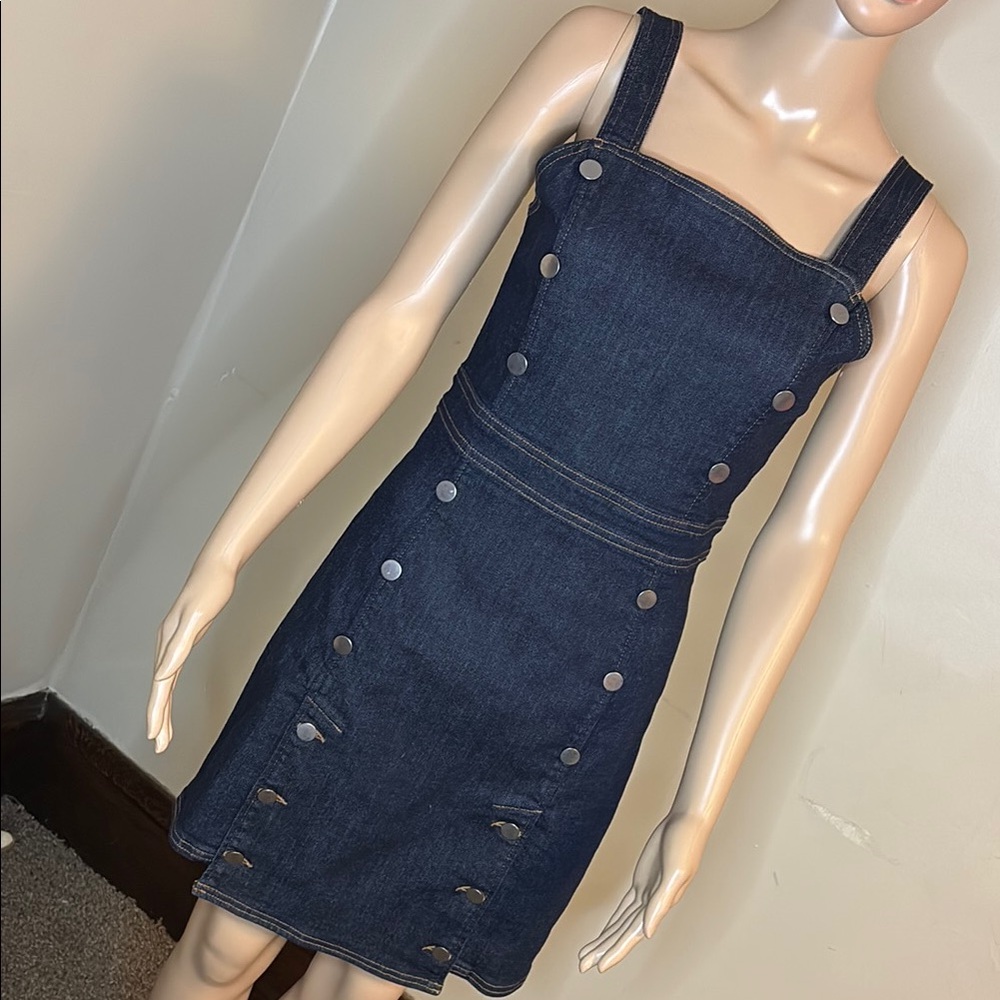 Blue Square Neck Sleeveless Sheath Mini Dress